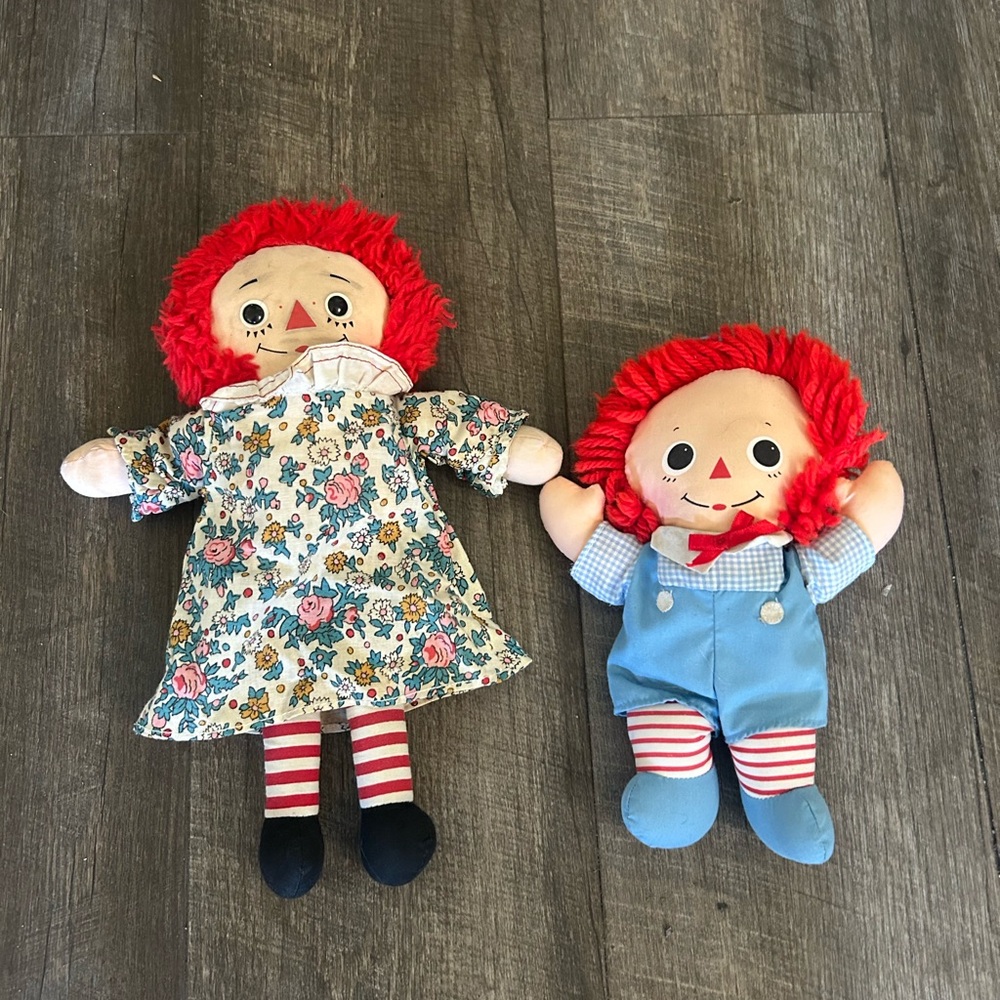 Vintage Raggedy Ann and Andy dolls Knickerbocker plush